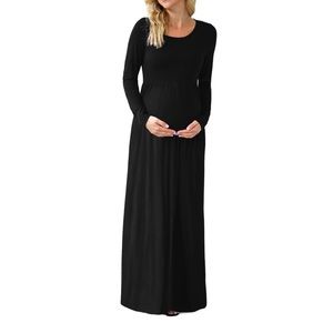 XPENYO Maternity Casual Dress Empire Waist‎ Pregnancy Maxi Dresses with Pockets